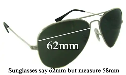 Sunglass Fix Lentes de Repuesto para Ray-Ban B&L RB1103 - 62mm Wide Ray-Ban B&L RB1103 Lentes de Repuesto 62mm wide
