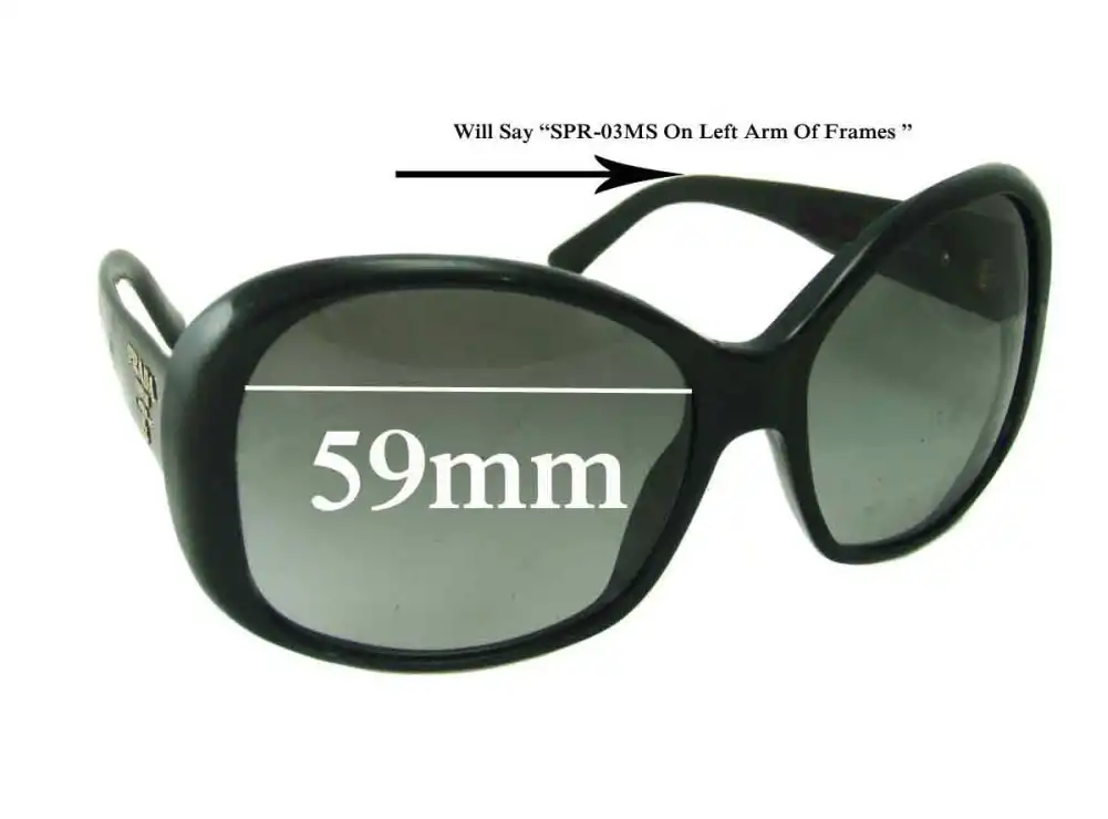 Sunglass Fix Lentes de Repuesto para Prada SPR03MS - 59mm Wide Sunglass Fix Lentes de Repuesto para Prada SPR03MS - 59mm Wide