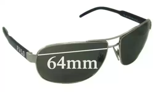 Sunglass Fix Lentes de Repuesto para Polo RA 3053 - 64mm Wide Polo RA 3053 Lentes de Repuesto 64mm wide
