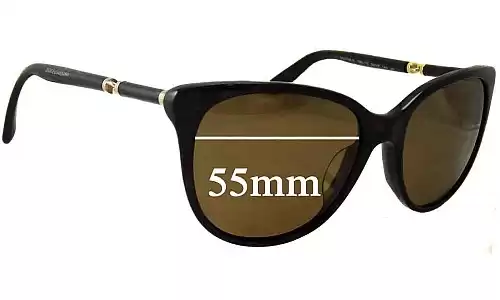 Sunglass Fix Lentes de Repuesto para Dolce & Gabbana DG4156A - 55mm Wide Dolce & Gabbana DG4156A Lentes de Repuesto 55mm wide
