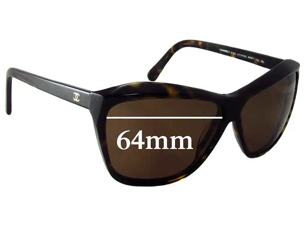 Sunglass Fix Lentes de Repuesto para Chanel 5153 - 64mm Wide Sunglass Fix Lentes de Repuesto para Chanel 5153 - 64mm Wide