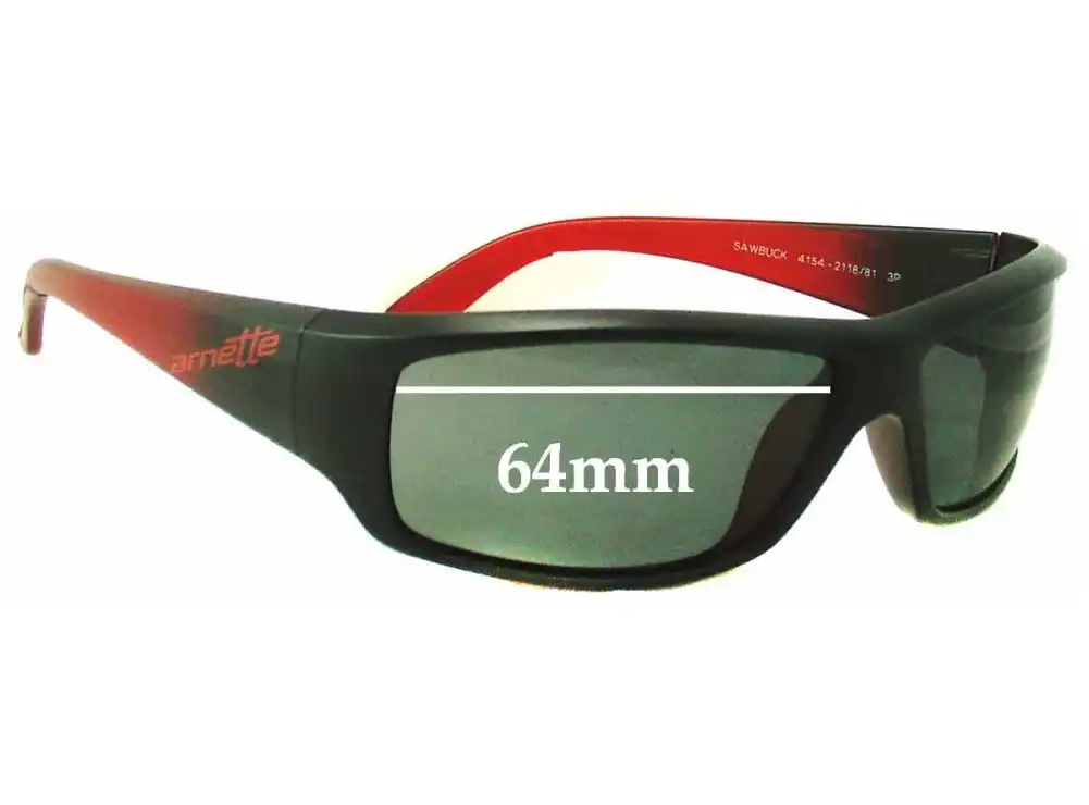 Sunglass Fix Lentes de Repuesto para Arnette Sawbuck AN4154 - 64mm Wide Sunglass Fix Lentes de Repuesto para Arnette Sawbuck AN4154 - 64mm Wide