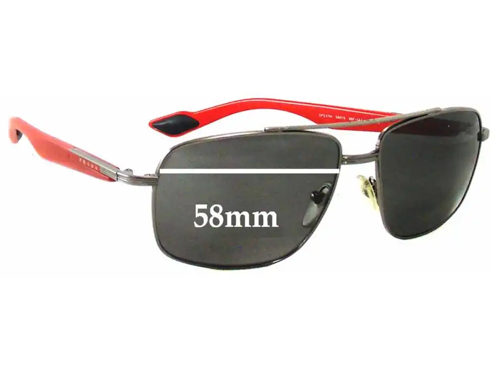 Sunglass Fix Lentes de Repuesto para Prada SPS51M - 58mm Wide Sunglass Fix Lentes de Repuesto para Prada SPS51M - 58mm Wide