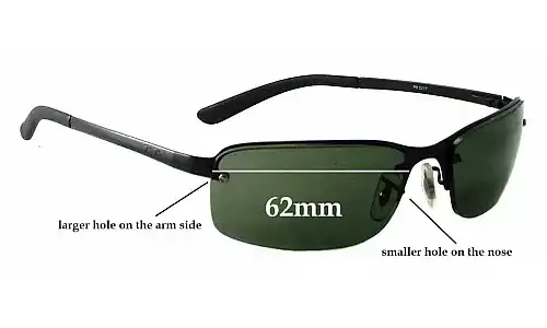 Sunglass Fix Lentes de Repuesto para Ray-Ban RB3217 (Small Nose Hole) - 62mm Wide Ray-Ban RB3217 (Small Nose Hole) Lentes de Repuesto 62mm wide