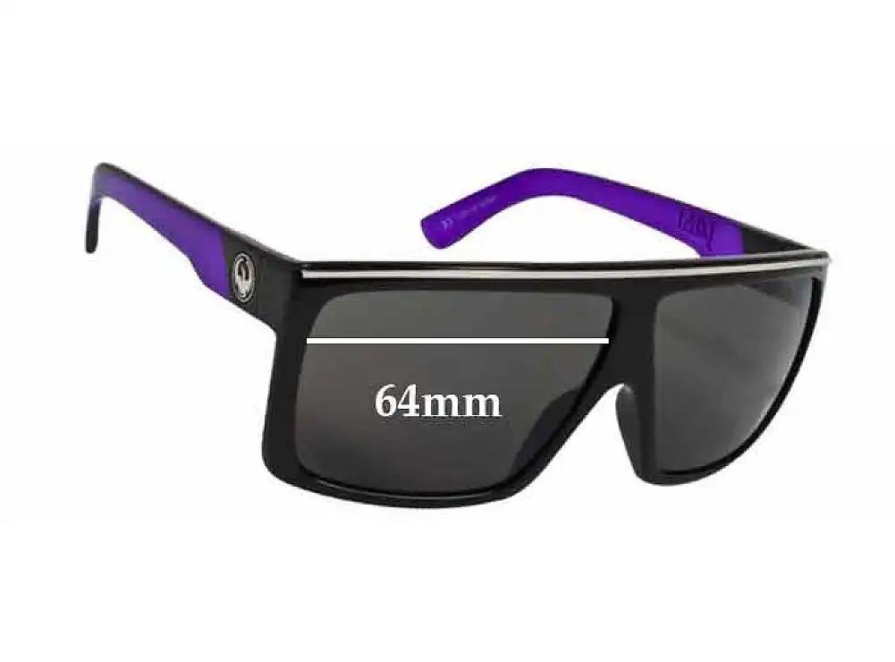 Sunglass Fix Lentes de Repuesto para Dragon Fame - 64mm Wide Sunglass Fix Lentes de Repuesto para Dragon Fame - 64mm Wide
