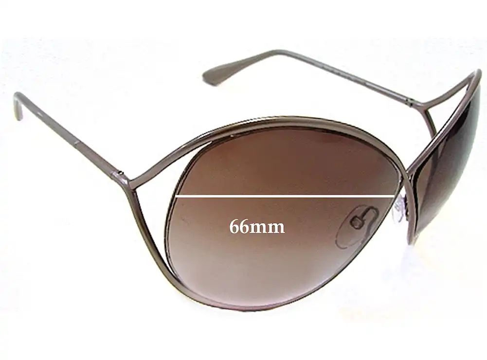 Sunglass Fix Lentes de Repuesto para Tom Ford Lilliana TF131 - 66mm Wide Sunglass Fix Lentes de Repuesto para Tom Ford Lilliana TF131 - 66mm Wide