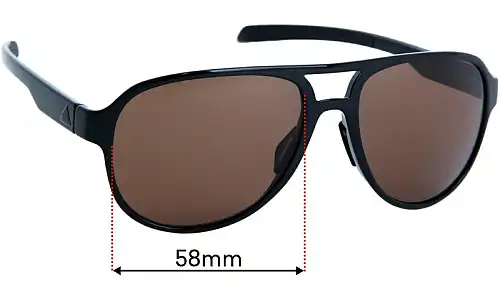 Sunglass Fix Lentes de Repuesto para Adidas AD33 Pacyr - 58mm Wide Adidas AD33 Pacyr Lentes de Repuesto 58mm wide