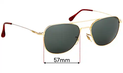 Sunglass Fix Lentes de Repuesto para American Optical Original Pilot - 57mm Wide American Optical Original Pilot Lentes de Repuesto 57mm wide