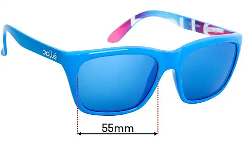 Sunglass Fix Lentes de Repuesto para Bolle 527 - 55mm Wide Bolle 527 Lentes de Repuesto 55mm wide