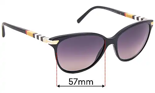 Sunglass Fix Lentes de Repuesto para Burberry B 4216 - 57mm Wide Burberry B 4216 Lentes de Repuesto 57mm wide