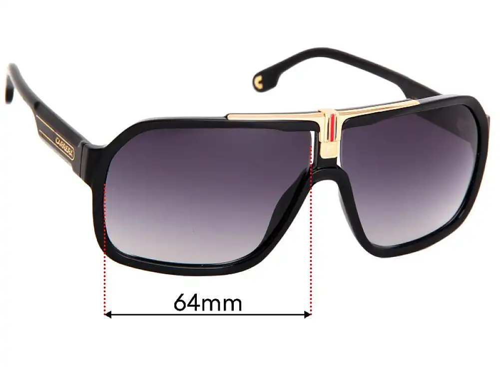 Sunglass Fix Lentes de Repuesto para Carrera 1014/S - 64mm Wide Sunglass Fix Lentes de Repuesto para Carrera 1014/S - 64mm Wide