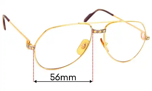 Sunglass Fix Lentes de Repuesto para Cartier Vendome Santos - 56mm Wide Cartier Vendome Santos Lentes de Repuesto 56mm wide