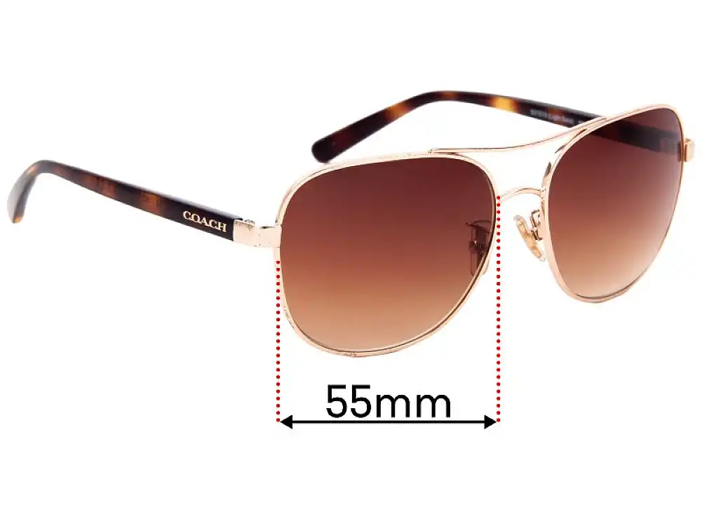 Sunglass Fix Lentes de Repuesto para Coach HC7075 - 55mm Wide Sunglass Fix Lentes de Repuesto para Coach HC7075 - 55mm Wide