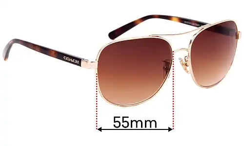 Sunglass Fix Lentes de Repuesto para Coach HC7075 - 55mm Wide Sunglass Fix Lentes de Repuesto para Coach HC7075 - 55mm Wide