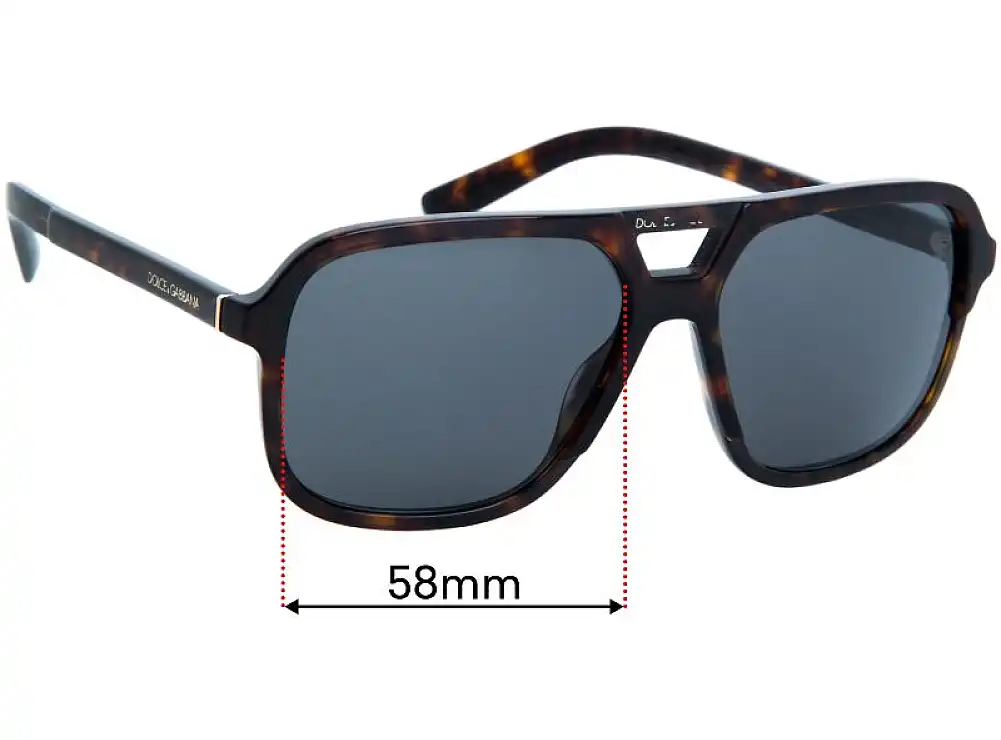 Sunglass Fix Lentes de Repuesto para Dolce & Gabbana DG4354 - 58mm Wide Sunglass Fix Lentes de Repuesto para Dolce & Gabbana DG4354 - 58mm Wide