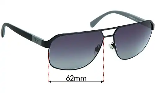Sunglass Fix Lentes de Repuesto para Emporio Armani EA2039 - 62mm Wide Sunglass Fix Lentes de Repuesto para Emporio Armani EA2039 - 62mm Wide