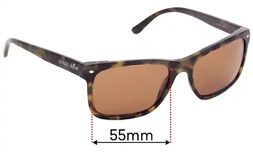 Sunglass Fix Lentes de Repuesto para Giorgio Armani AR 8049 - 55mm Wide Giorgio Armani AR 8049 Lentes de Repuesto 55mm wide