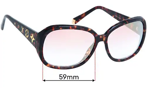 Sunglass Fix Lentes de Repuesto para Louis Vuitton Z0885W - 59mm Wide Louis Vuitton Z0885W Lentes de Repuesto 59mm wide