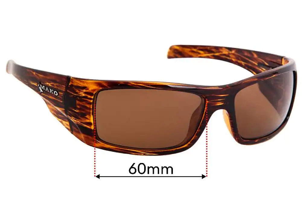 Sunglass Fix Lentes de Repuesto para Mako Invincible 9577 - 60mm Wide Sunglass Fix Lentes de Repuesto para Mako Invincible 9577 - 60mm Wide