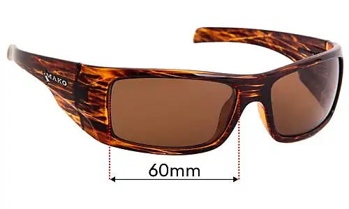Sunglass Fix Lentes de Repuesto para Mako Invincible 9577 - 60mm Wide Sunglass Fix Lentes de Repuesto para Mako Invincible 9577 - 60mm Wide