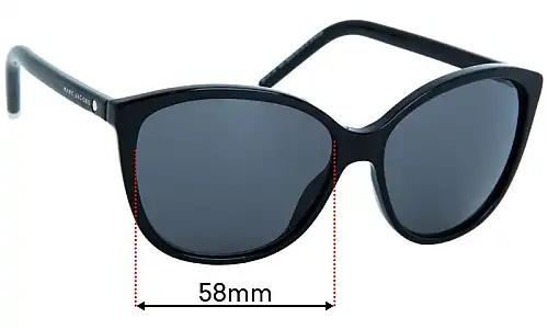 Sunglass Fix Lentes de Repuesto para Marc by Marc Jacobs Sun Rx 01 - 58mm Wide Marc by Marc Jacobs Sun Rx 01 Lentes de Repuesto 58mm wide