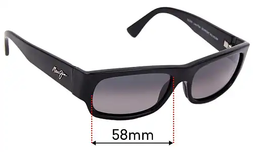 Sunglass Fix Lentes de Repuesto para Maui Jim MJ250 Lava Flow - 58mm Wide Maui Jim MJ250 Lava Flow Lentes de Repuesto 58mm wide