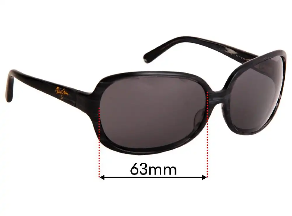 Sunglass Fix Lentes de Repuesto para Maui Jim MJ225 Rainbow Falls - 63mm Wide Sunglass Fix Lentes de Repuesto para Maui Jim MJ225 Rainbow Falls - 63mm Wide