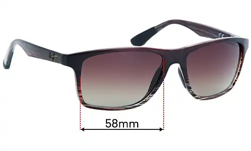 Sunglass Fix Lentes de Repuesto para Maui Jim MJ798 Onshore - 58mm Wide Maui Jim MJ798 Onshore Lentes de Repuesto 58mm wide