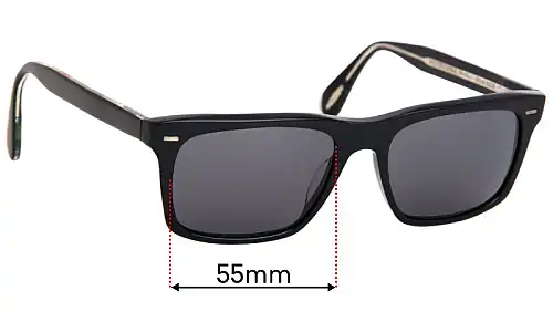 Sunglass Fix Lentes de Repuesto para Oliver Peoples Brodsky OV5322SU - 55mm Wide Oliver Peoples Brodsky OV5322SU Lentes de Repuesto 55mm wide