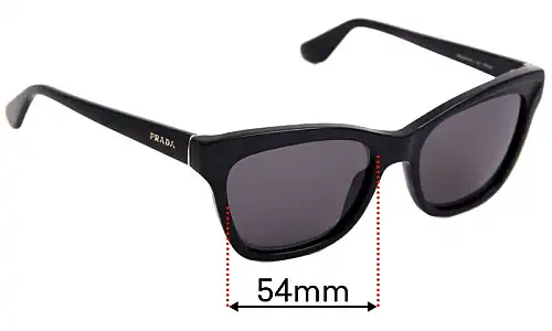Sunglass Fix Lentes de Repuesto para Prada RAP6478AA - 54mm Wide Prada RAP6478AA Lentes de Repuesto 54mm wide