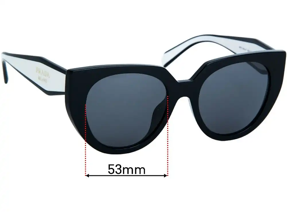 Sunglass Fix Lentes de Repuesto para Prada SPR14W-F - 53mm Wide Sunglass Fix Lentes de Repuesto para Prada SPR14W-F - 53mm Wide