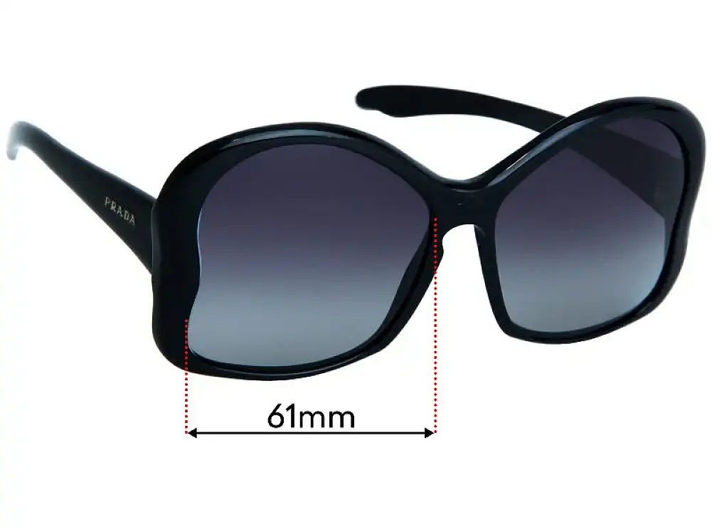 Sunglass Fix Lentes de Repuesto para Prada SPR18I & PR18IS - 61mm Wide Sunglass Fix Lentes de Repuesto para Prada SPR18I & PR18IS - 61mm Wide