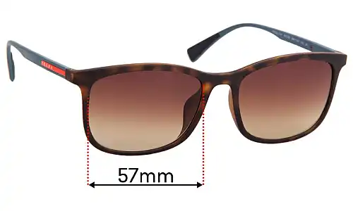 Sunglass Fix Lentes de Repuesto para Prada SPS01T-F - 57mm Wide Prada SPS01T-F Lentes de Repuesto 57mm wide