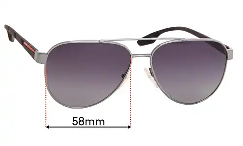 Sunglass Fix Lentes de Repuesto para Prada SPS54T - 58mm Wide Prada SPS54T Lentes de Repuesto 58mm wide