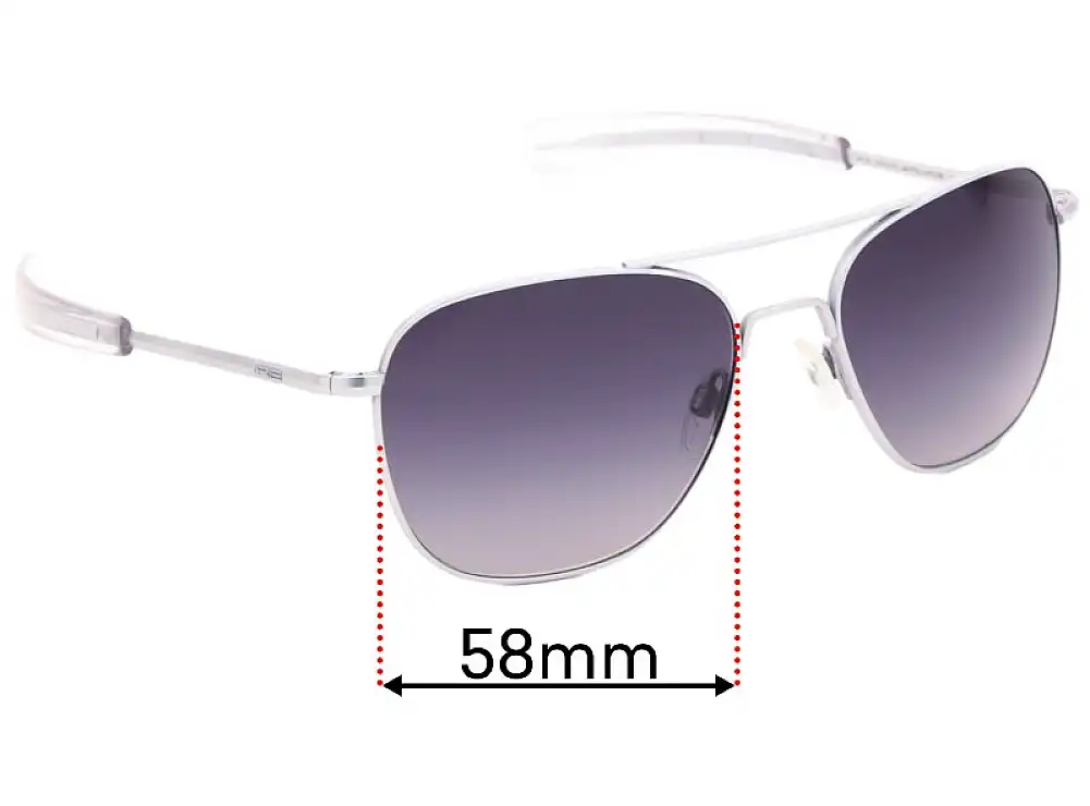 Sunglass Fix Lentes de Repuesto para Randolph Engineering AF138 - 58mm Wide Sunglass Fix Lentes de Repuesto para Randolph Engineering AF138 - 58mm Wide