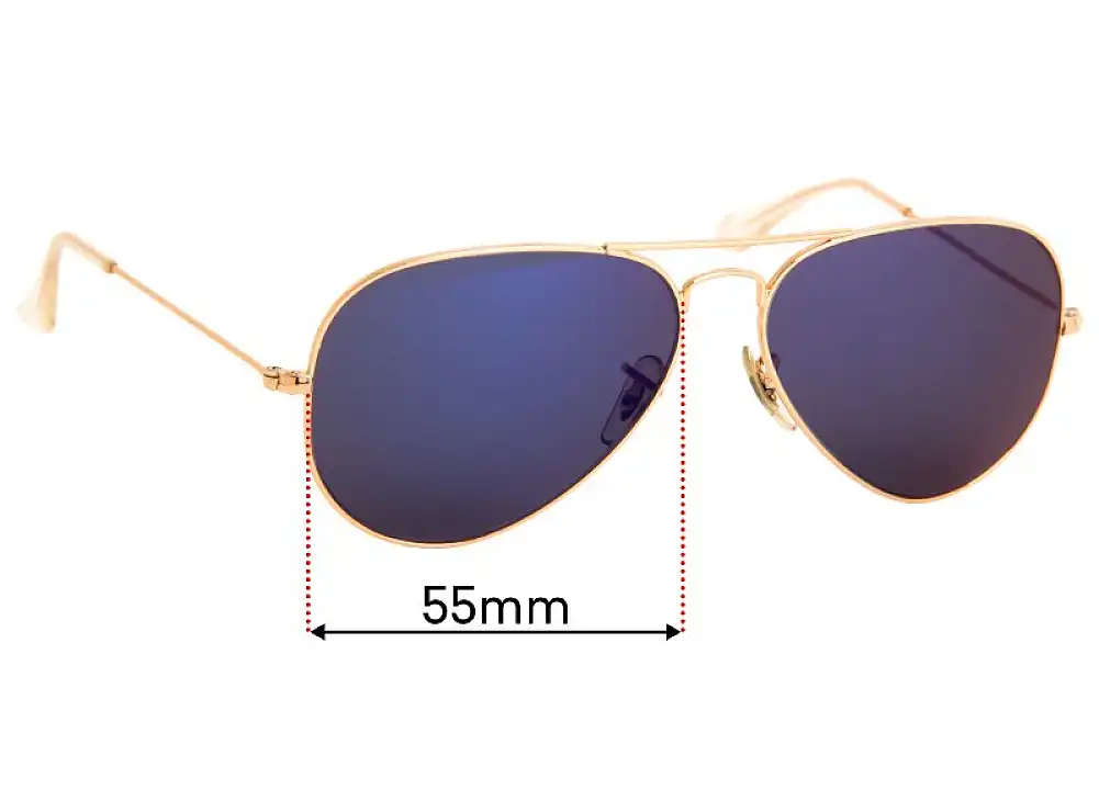 Sunglass Fix Lentes de Repuesto para Ray-Ban RB3025 Large Metal Aviator - 55mm Wide Sunglass Fix Lentes de Repuesto para Ray-Ban RB3025 Large Metal Aviator - 55mm Wide