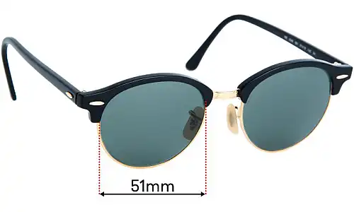 Sunglass Fix Lentes de Repuesto para Ray-Ban RB4246 Clubround - 51mm Wide Ray-Ban RB4246 Clubround Lentes de Repuesto 51mm wide
