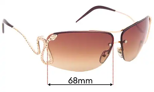 Sunglass Fix Lentes de Repuesto para Roberto Cavalli Maia 152S - 68mm Wide Roberto Cavalli Maia 152S Lentes de Repuesto 68mm wide