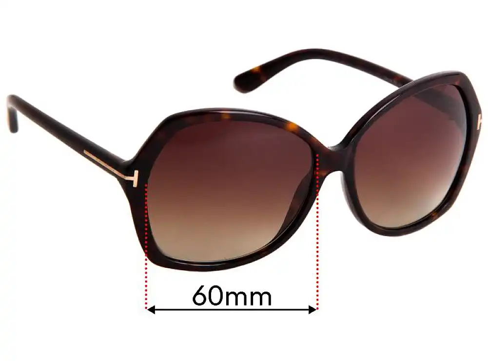 Sunglass Fix Lentes de Repuesto para Tom Ford Carola TF328 - 60mm Wide Sunglass Fix Lentes de Repuesto para Tom Ford Carola TF328 - 60mm Wide