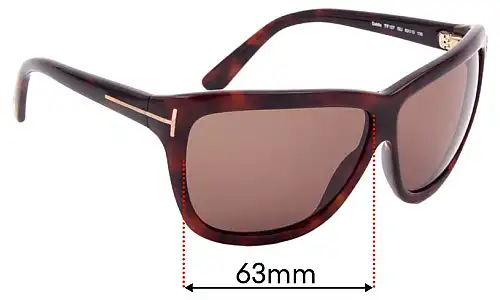 Sunglass Fix Lentes de Repuesto para Tom Ford Dahlia TF127 - 63mm Wide Tom Ford Dahlia TF127 Lentes de Repuesto 63mm wide