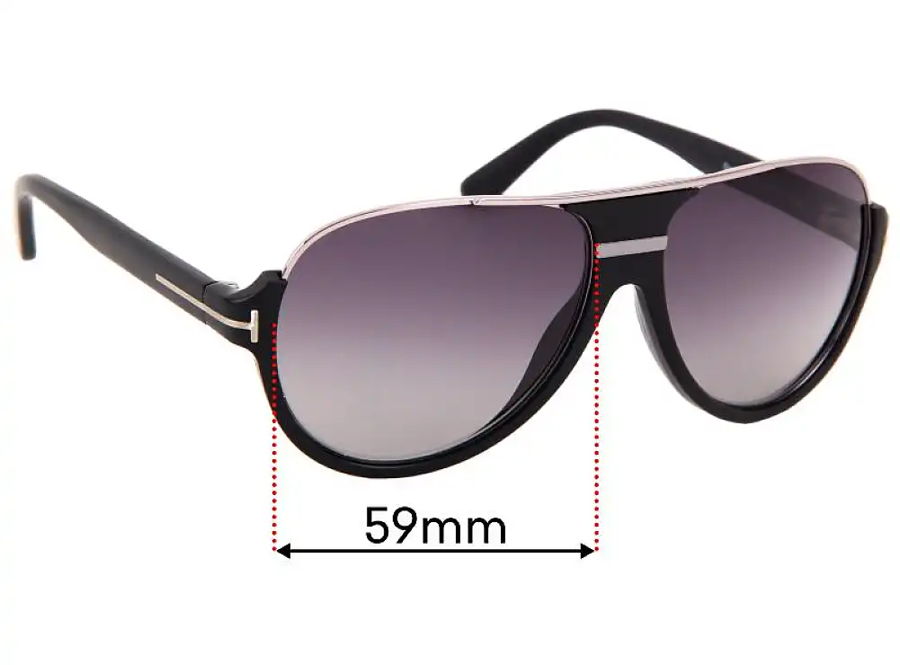 Sunglass Fix Lentes de Repuesto para Tom Ford Dimitry TF334 - 59mm Wide Sunglass Fix Lentes de Repuesto para Tom Ford Dimitry TF334 - 59mm Wide
