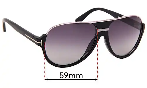 Sunglass Fix Lentes de Repuesto para Tom Ford Dimitry TF334 - 59mm Wide Sunglass Fix Lentes de Repuesto para Tom Ford Dimitry TF334 - 59mm Wide