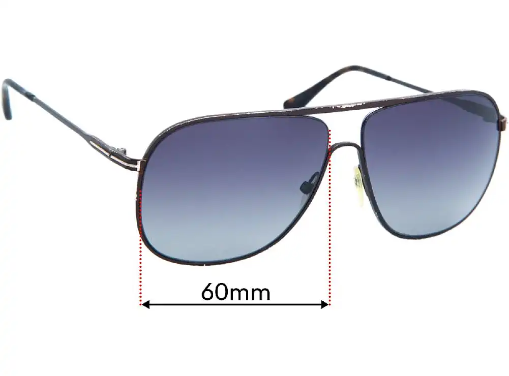 Sunglass Fix Lentes de Repuesto para Tom Ford Dominic TF451 - 60mm Wide Sunglass Fix Lentes de Repuesto para Tom Ford Dominic TF451 - 60mm Wide