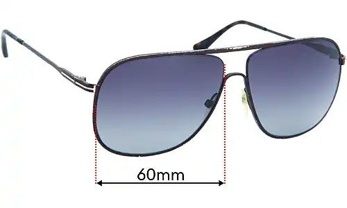Sunglass Fix Lentes de Repuesto para Tom Ford Dominic TF451 - 60mm Wide Sunglass Fix Lentes de Repuesto para Tom Ford Dominic TF451 - 60mm Wide