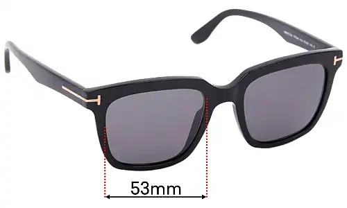 Sunglass Fix Lentes de Repuesto para Tom Ford Marco-02 TF646 - 53mm Wide Tom Ford Marco-02 TF646 Lentes de Repuesto 53mm wide