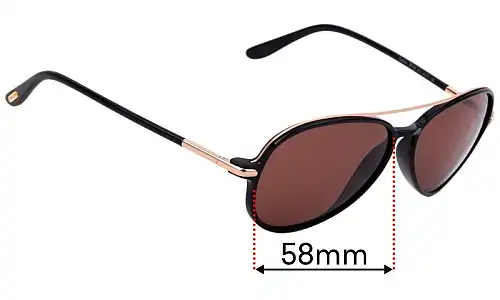 Sunglass Fix Lentes de Repuesto para Tom Ford Ramone TF149 - 58mm Wide Tom Ford Ramone TF149 Lentes de Repuesto 58mm wide