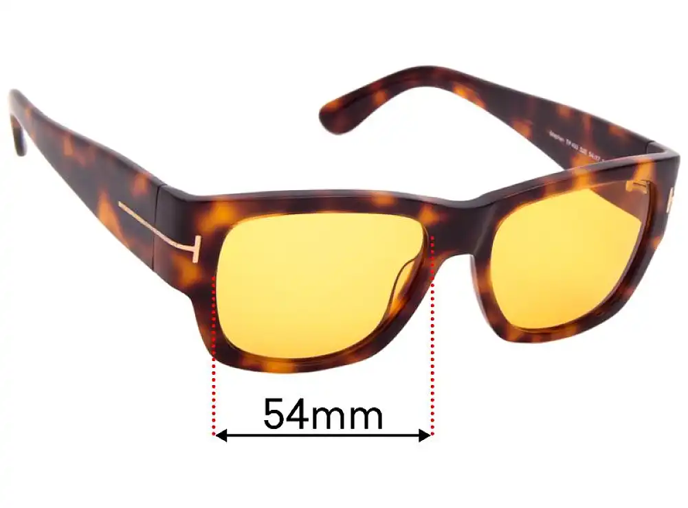 Sunglass Fix Lentes de Repuesto para Tom Ford Stephen TF493 - 54mm Wide Sunglass Fix Lentes de Repuesto para Tom Ford Stephen TF493 - 54mm Wide
