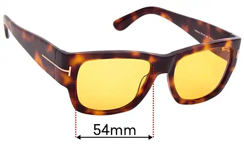 Sunglass Fix Lentes de Repuesto para Tom Ford Stephen TF493 - 54mm Wide Tom Ford Stephen TF493 Lentes de Repuesto 54mm wide