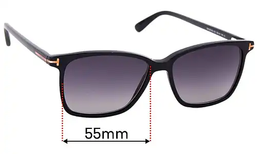 Sunglass Fix Lentes de Repuesto para Tom Ford TF5478-B - 55mm Wide Tom Ford TF5478-B Lentes de Repuesto 55mm wide