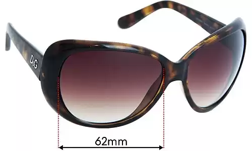 Sunglass Fix Lentes de Repuesto para Dolce & Gabbana DG8081 - 62mm Wide Sunglass Fix Lentes de Repuesto para Dolce & Gabbana DG8081 - 62mm Wide